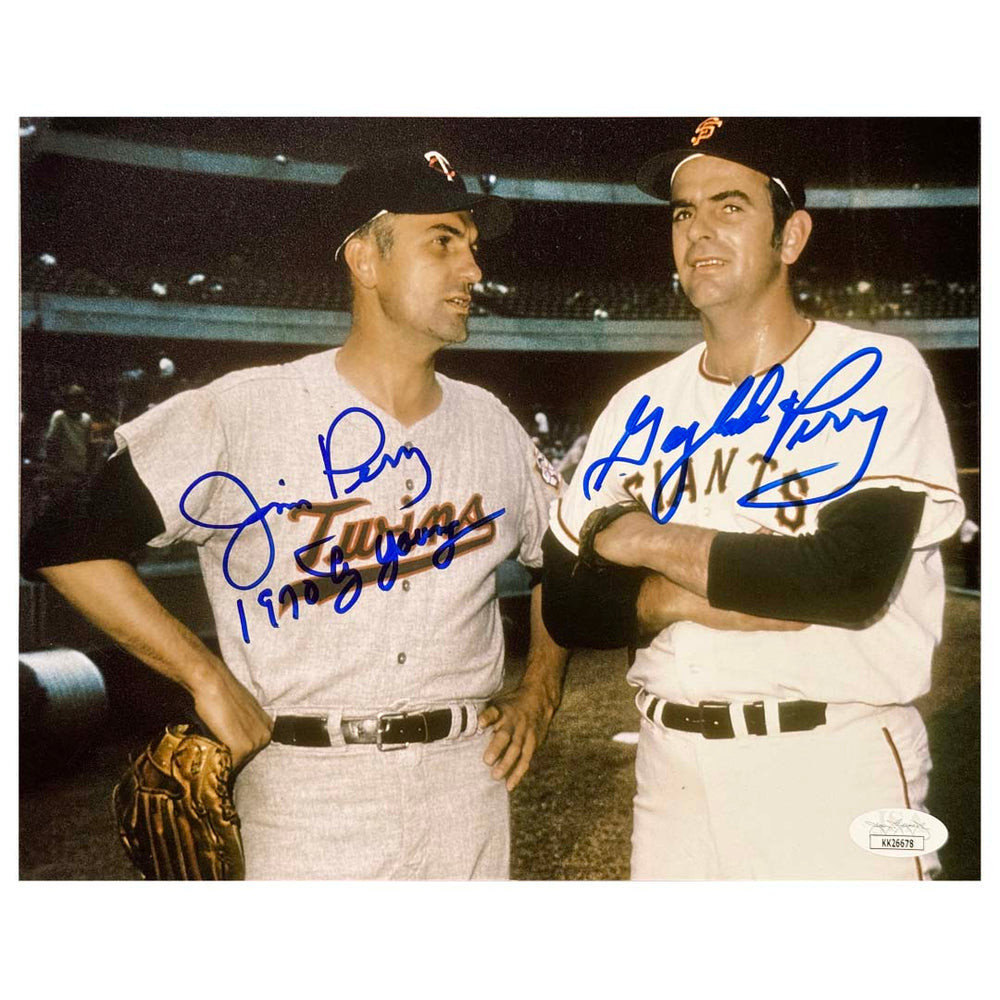 Gaylord Perry Jim Perry Signed Pose 3 Baseball 8x10 Photo (JSA)