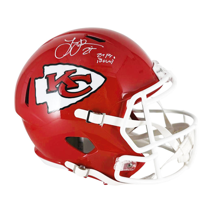 Larry Johnson Signed 2x Pro Bowl Inscription Kansas City Chiefs Speed Full-Size Replica Football Helmet (JSA)