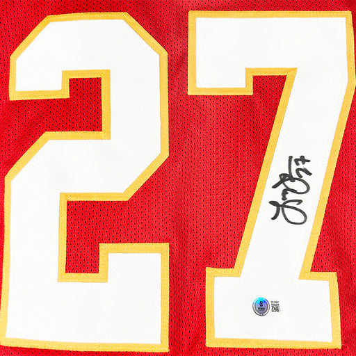 Larry Johnson Signed Kansas City Red Football Jersey (Beckett)