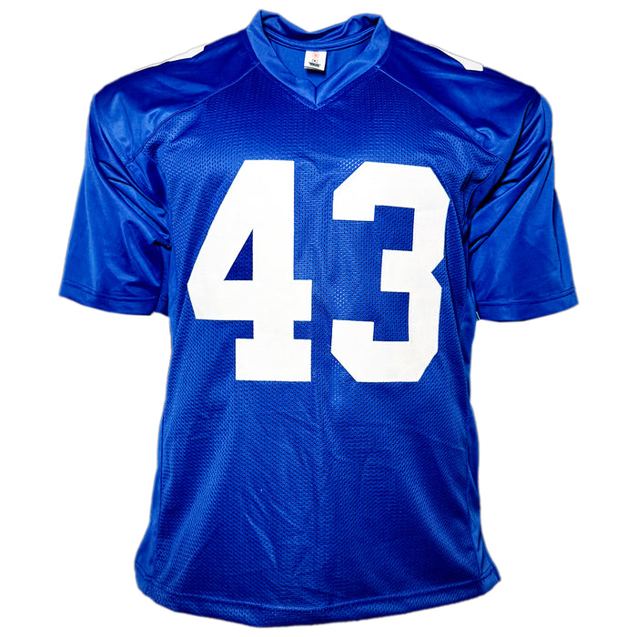 Michael Johnson Signed New York Blue Football Jersey (JSA)