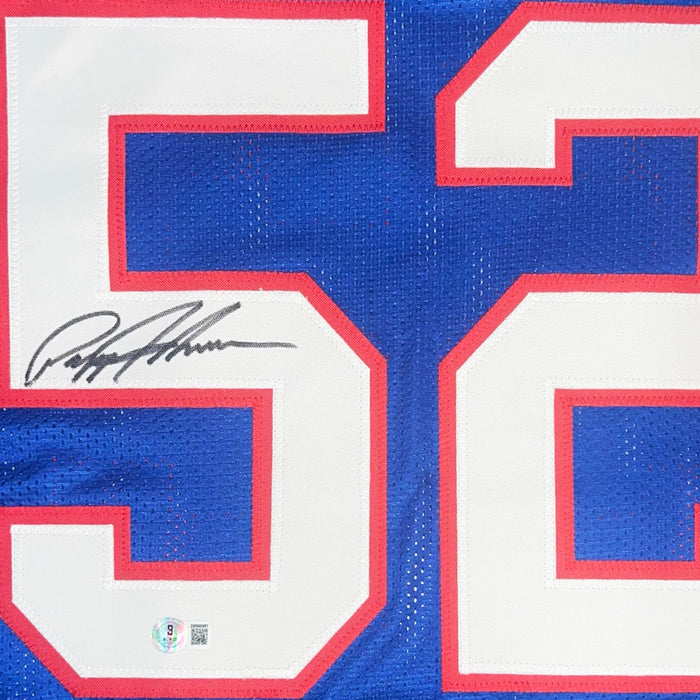 Pepper Johnson Signed New York Blue Football Jersey (Beckett)