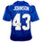 Michael Johnson Signed SB XLII Inscription New York Blue Football Jersey (JSA)