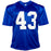 Michael Johnson Signed SB XLII Inscription New York Blue Football Jersey (JSA)