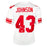 Michael Johnson Signed SBXLII Inscription New York White Football Jersey (JSA)