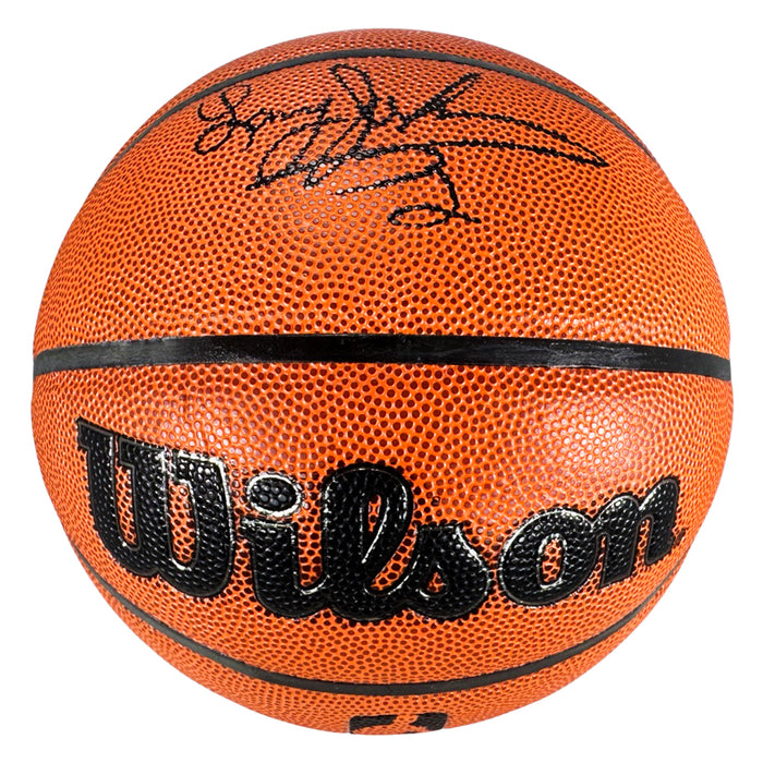Larry Johnson Signed NBA Wilson Authentic Series Basketball (JSA)