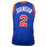 Larry Johnson Signed New York Blue Basketball Jersey (JSA)