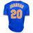 Howard Johnson Signed 86 WSC Inscription New York Blue Baseball Jersey (Beckett) - RSA