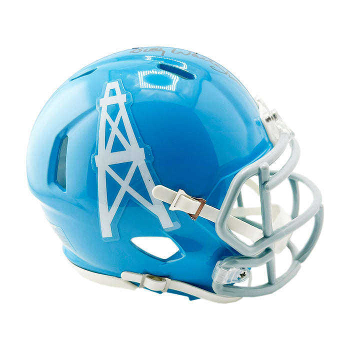 Billy "White Shoes" Johnson Signed Houston Oilers Throwback 60-62 Speed Mini Football Helmet (JSA)