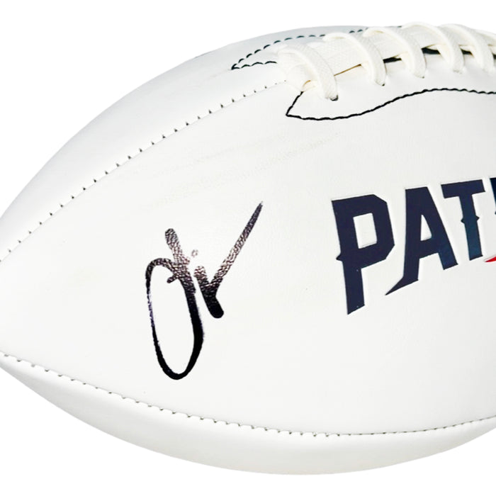 Chad Johnson Signed New England Patriots Official NFL Team Logo Football (JSA)