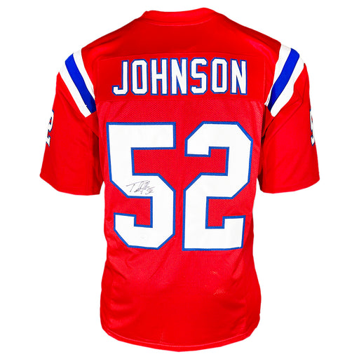 Ted Johnson Signed New England Red Football Jersey (JSA)