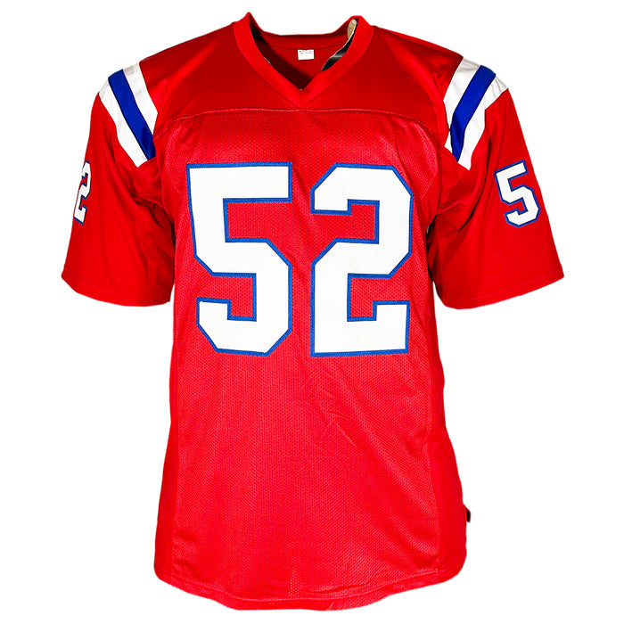 Ted Johnson Signed New England Red Football Jersey (JSA)