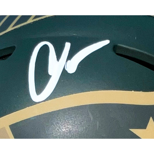 Chad Johnson Signed New England Patriots Salute 2025 Mini Football Helmet (JSA)