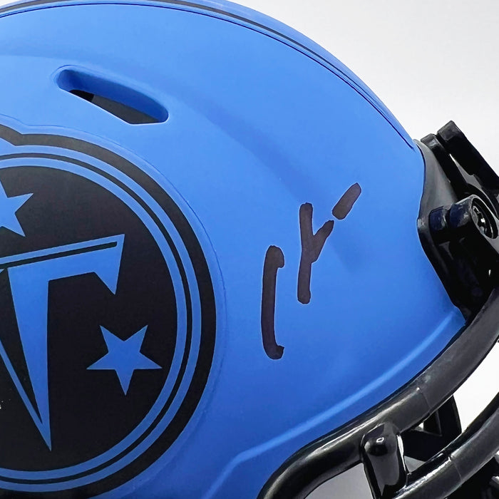 Chris Johnson Signed Tennessee Titans Rave Mini Football Helmet (Beckett)