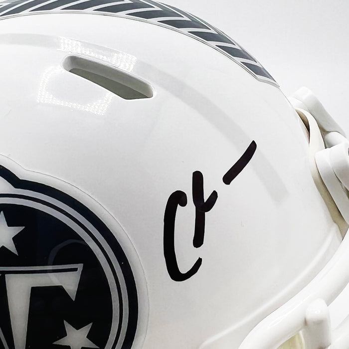 Chris Johnson Signed Tennessee Titans Salute to Service 2024 Mini Football Helmet (Beckett)