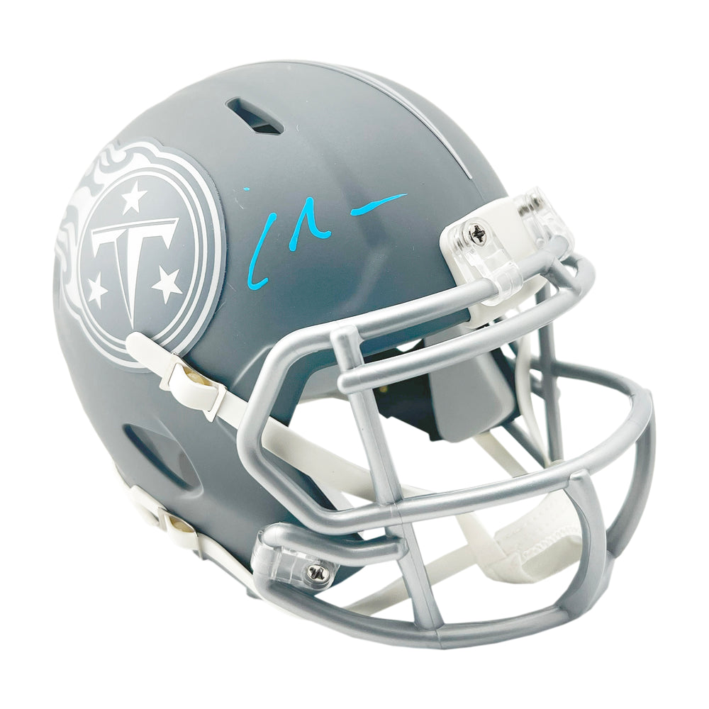 Chris Johnson Signed Tennessee Titans Slate Alternate Speed Mini Football Helmet (Beckett)