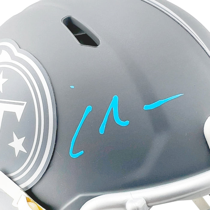 Chris Johnson Signed Tennessee Titans Slate Alternate Speed Mini Football Helmet (Beckett)