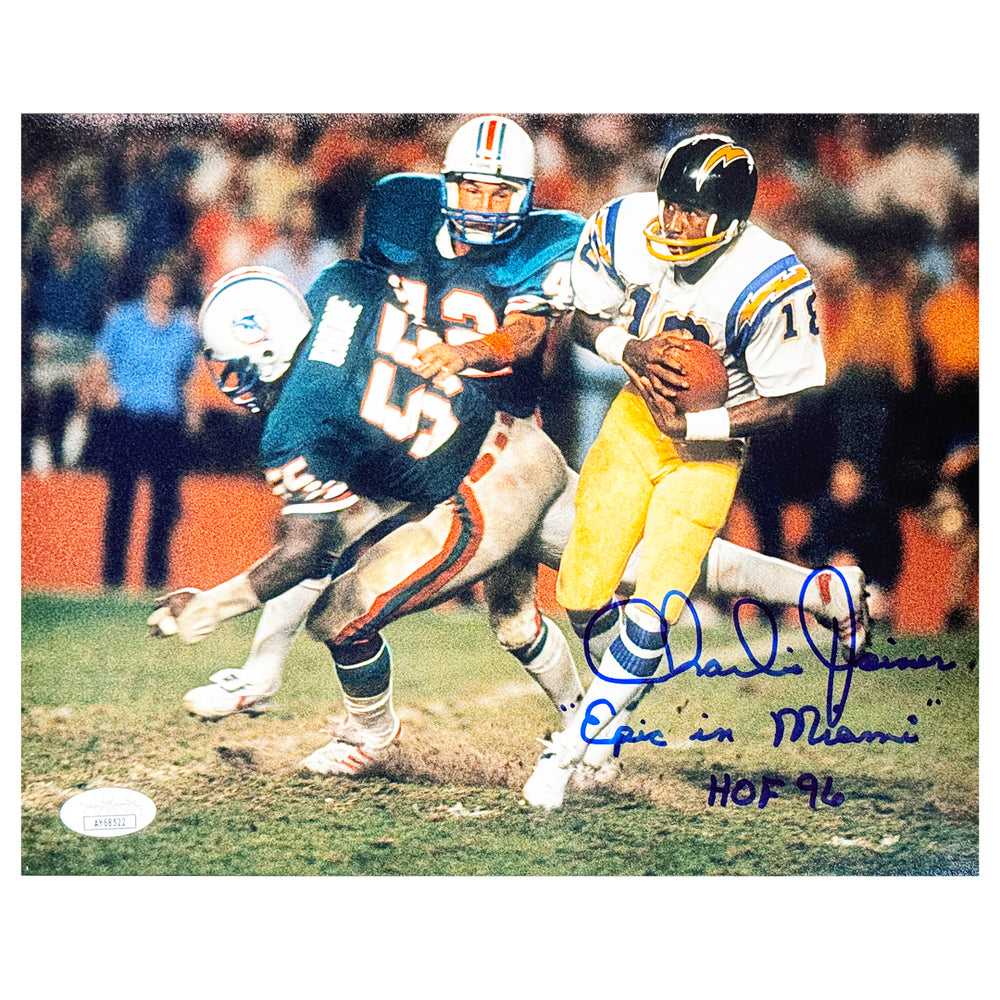 Charlie Joiner Signed San Diego Pose 4 Football 8x10 Photo (JSA)