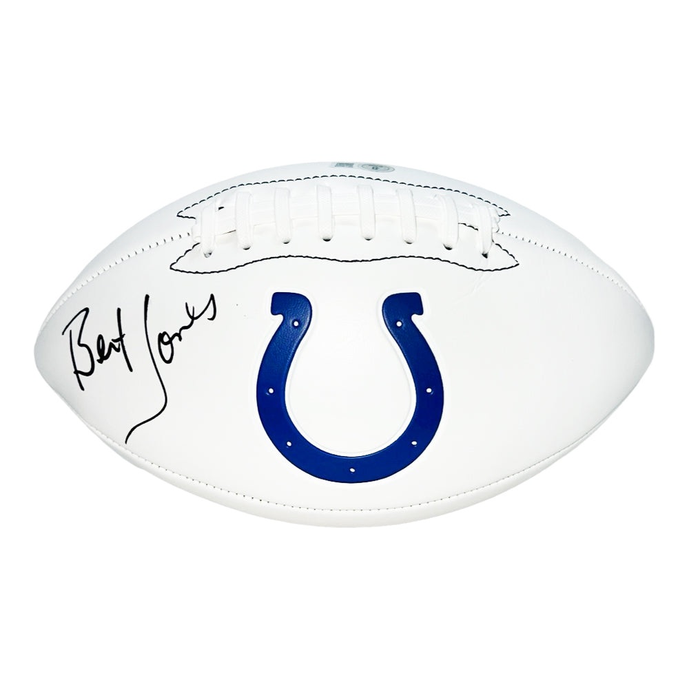 Bert Jones Signed Indianapolis Colts Official NFL Team Logo Football (Beckett)