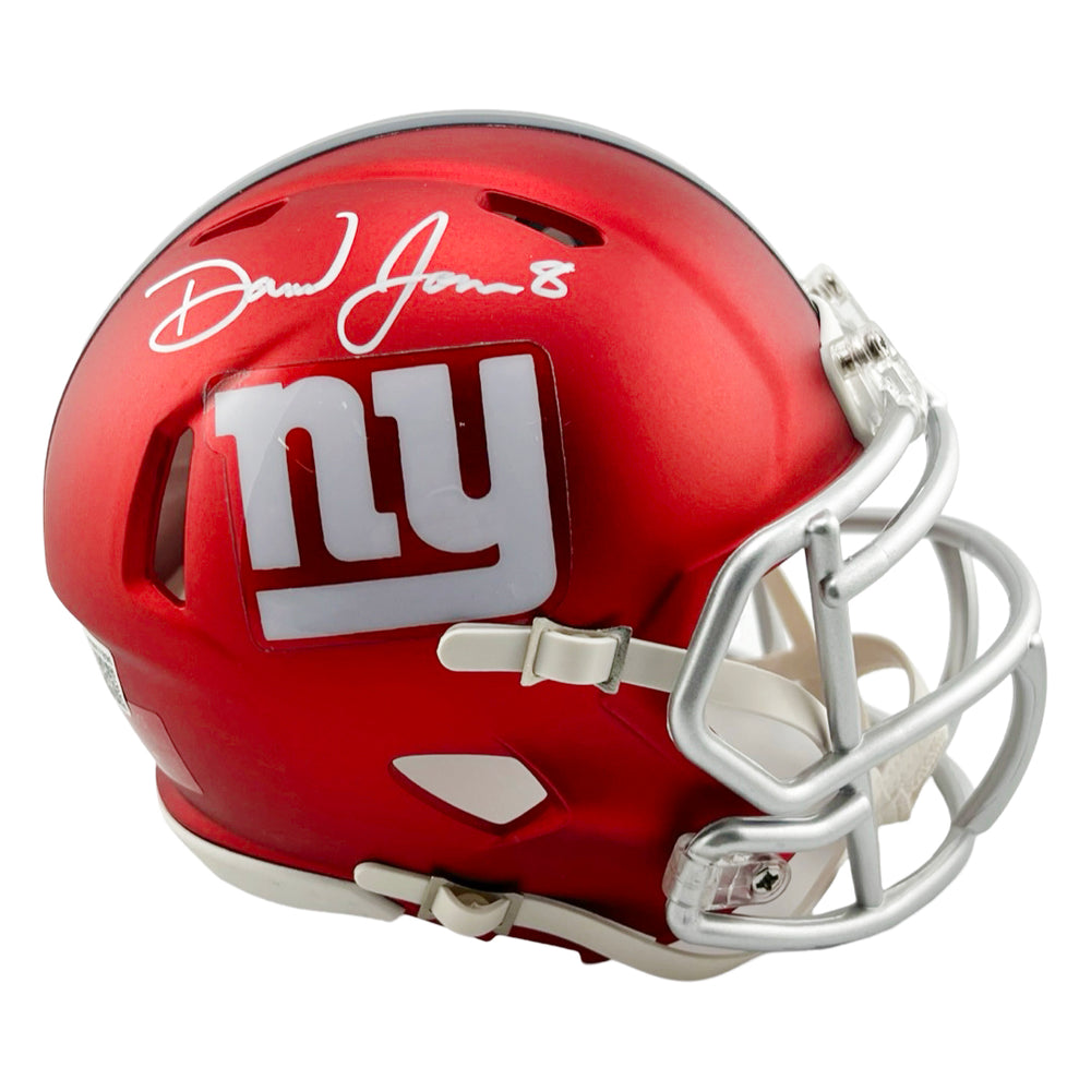 Daniel Jones Signed New York Giants Blaze Mini Football Helmet (Beckett)