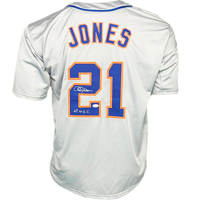 Cleon Jones Signed WSC Inscription New York Grey Baseball Jersey (JSA) — RSA