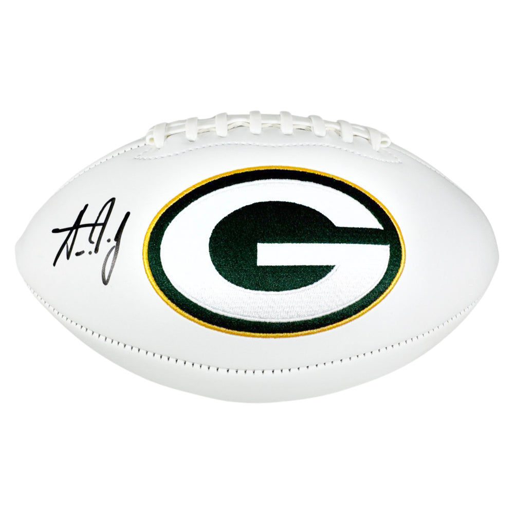Aaron Jones Signed Green Bay Packers Official NFL Team Logo Football (Beckett)