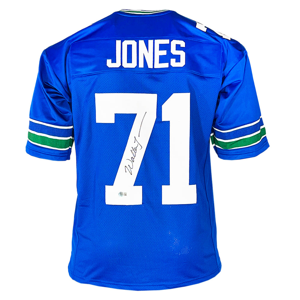 Walter Jones Signed Seattle Royal Blue Football Jersey (Beckett)