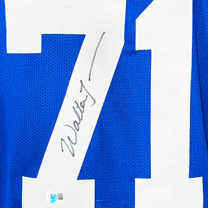 Walter Jones Signed Seattle Royal Blue Football Jersey (Beckett)