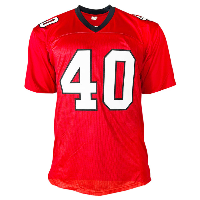 Brian Jordan Signed Atlanta Red Football Jersey (Beckett)