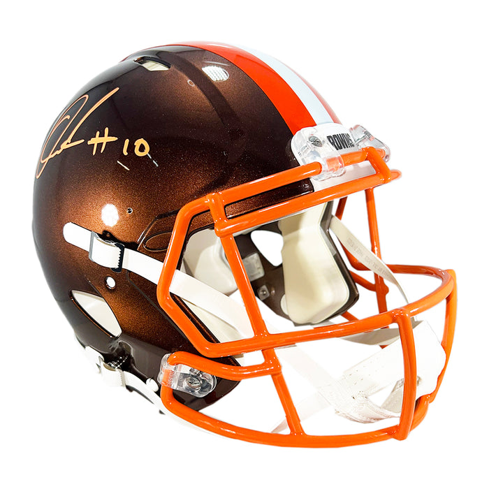 Quinshon Judkins Signed Cleveland Browns Authentic Flash Speed Full-Size Football Helmet (Beckett)
