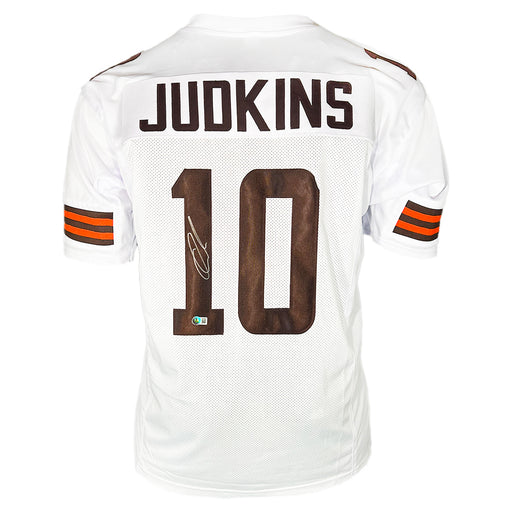 Quinshon Judkins Signed Cleveland White Football Jersey (Beckett)