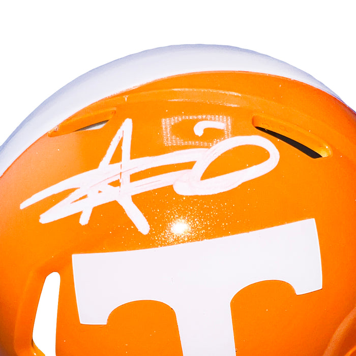 Alvin Kamara Signed Tennessee Vols Speed Mini Football Helmet White Ink (JSA)