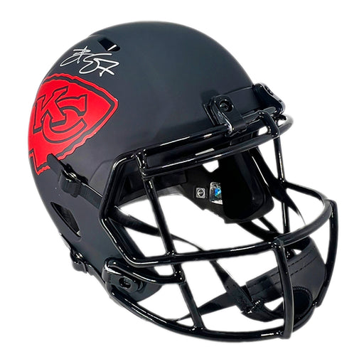 Travis Kelce Signed Kansas City Chiefs Eclipse Speed Full-Size Replica Football Helmet (Beckett)