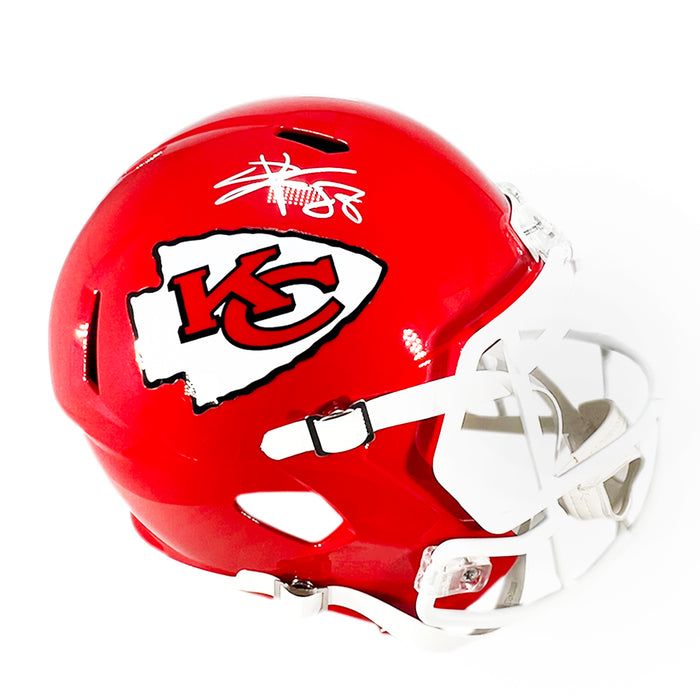 Travis Kelce Signed Kansas City Chiefs Speed Full-Size Replica Football Helmet (Beckett)