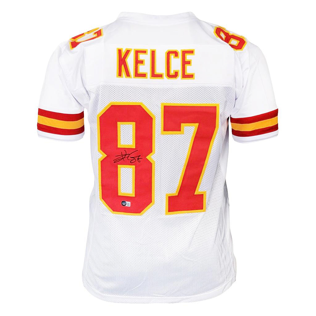 Travis Kelce Signed Kansas City White XL Football Jersey (Beckett) — RSA
