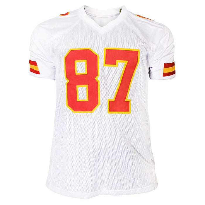 Travis Kelce Signed Kansas City White XL Football Jersey (Beckett)