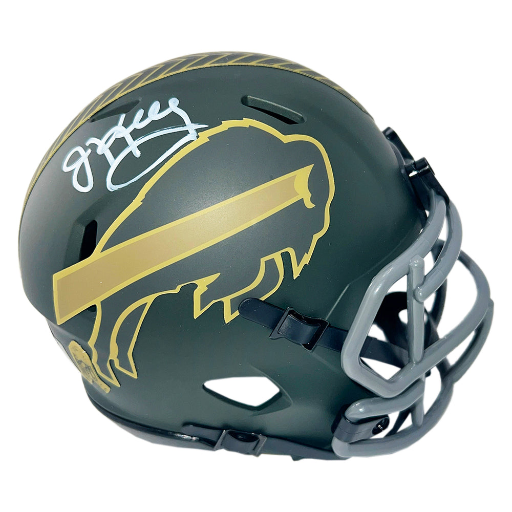 Jim Kelly Signed Buffalo Bills Salute 2025 Mini Football Helmet (Beckett)