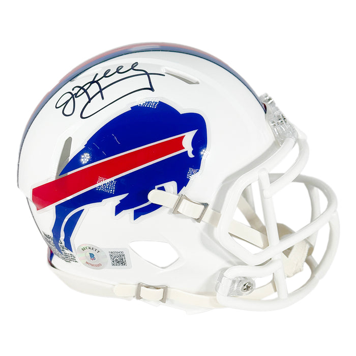 Jim Kelly Signed Buffalo Bills Speed Mini Football Helmet White Mask (Beckett)