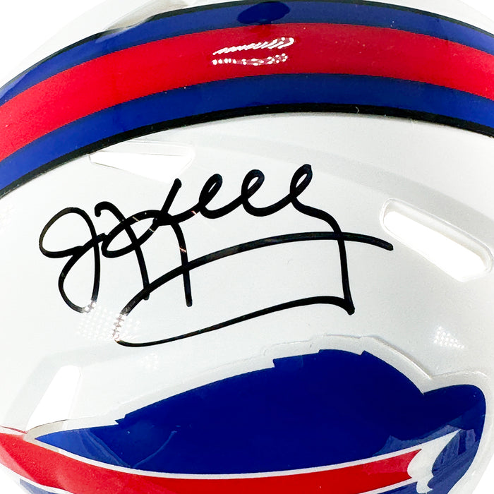 Jim Kelly Signed Buffalo Bills Speed Mini Football Helmet White Mask (Beckett)