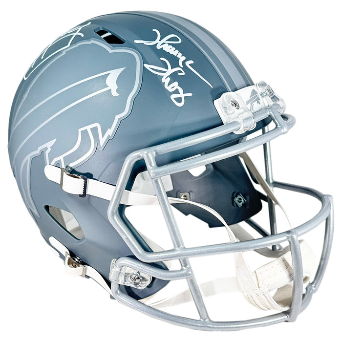 Bills Triplets Signed Buffalo Bills Slate Alternate Speed Full-Size Replica Football Helmet (JSA)