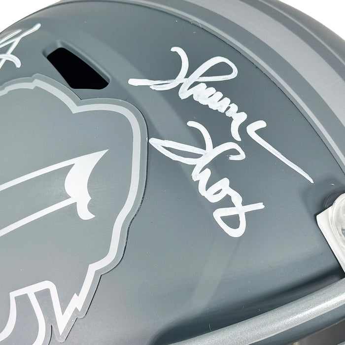 Bills Triplets Signed Buffalo Bills Slate Alternate Speed Full-Size Replica Football Helmet (JSA)