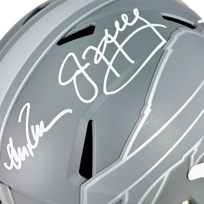 Bills Triplets Signed Buffalo Bills Slate Alternate Speed Full-Size Replica Football Helmet (JSA)
