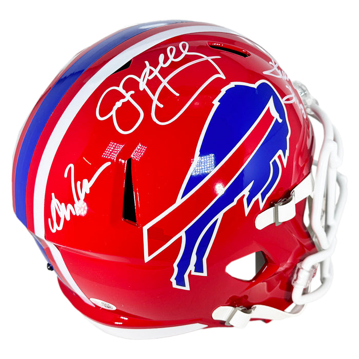 Bills Triplets Signed Buffalo Bills Throwback 87-01 Speed Full-Size Replica Football Helmet (JSA)