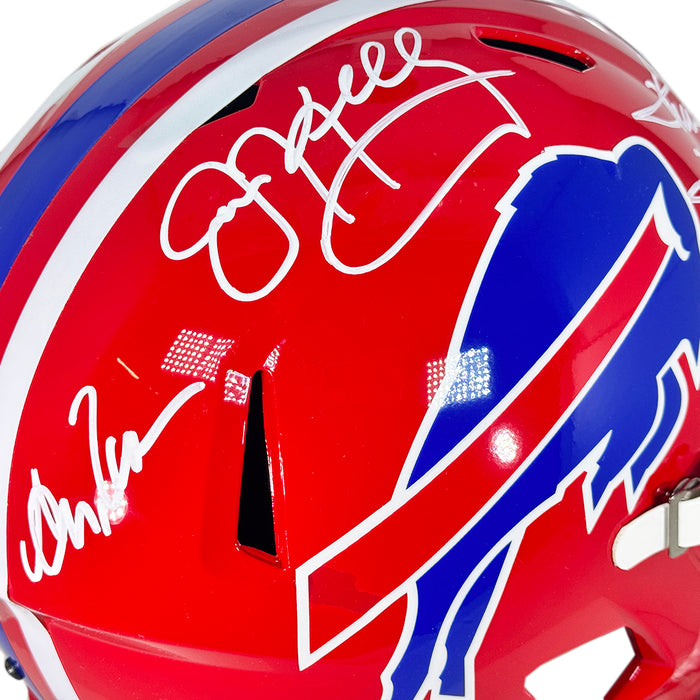 Bills Triplets Signed Buffalo Bills Throwback 87-01 Speed Full-Size Replica Football Helmet (JSA)