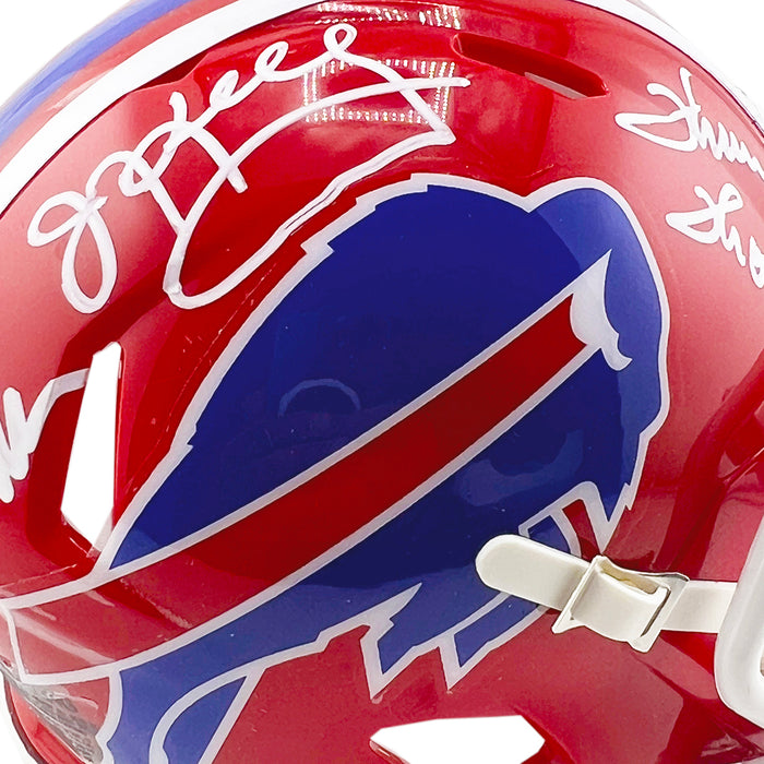 Bills Triplets Signed Buffalo Bills Throwback 87-01 Speed Mini Football Helmet (JSA)