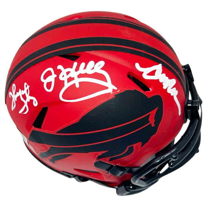 buffalo bills football helmet Bills Triplets Signed Buffalo Bills Rave Mini Football Helmet (Beckett — RSA
