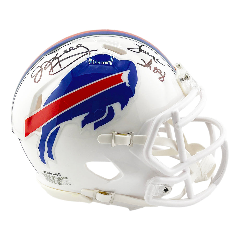 Jim Kelly and Thurman Thomas Signed Buffalo Bills Speed Mini Football Helmet (JSA)