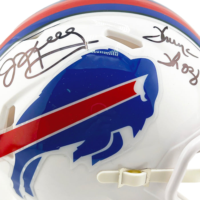 Jim Kelly and Thurman Thomas Signed Buffalo Bills Speed Mini Football Helmet (JSA)