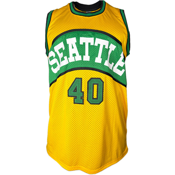 Shawn Kemp Signed Seattle Yellow Basketball Jersey (JSA)