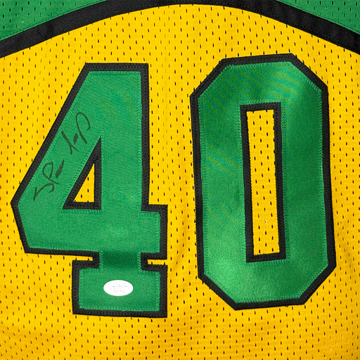 Shawn Kemp Signed Seattle Yellow Basketball Jersey (JSA)