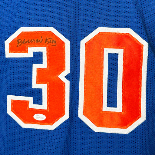 Bernard King Signed New York Blue Basketball Jersey (JSA)